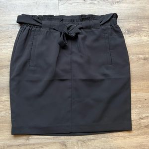 Black Above the Knee Mini Pencil Skirt